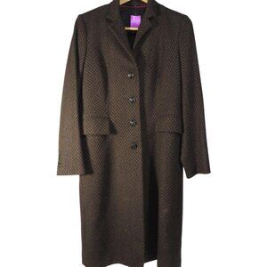 Luciano Barbera Brown Chevron Coat